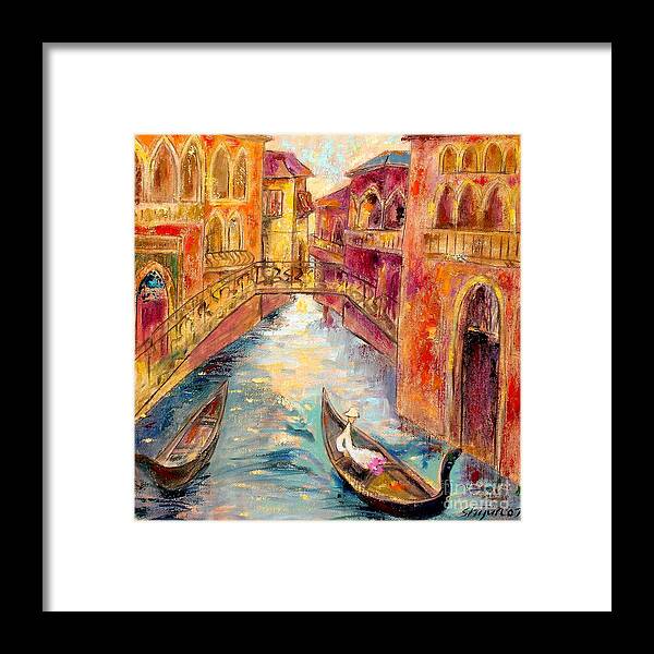 Landscape Framed Print featuring the painting Venice I by Shijun Munns