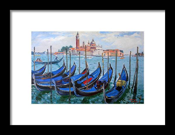 Italy Framed Print featuring the painting Venice view of San Giorgio Maggiore by Ylli Haruni
