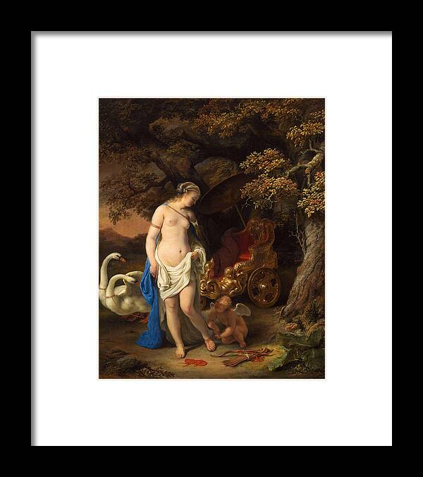 Ferdinand Bol Framed Print featuring the painting Venus and Cupid by Ferdinand Bol