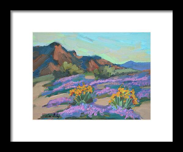 Verbena Framed Print featuring the painting Verbena and Spring by Diane McClary