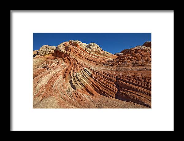 00559281 Framed Print featuring the photograph Vermillion Cliffs Sandstone by Yva Momatiuk John Eastcott