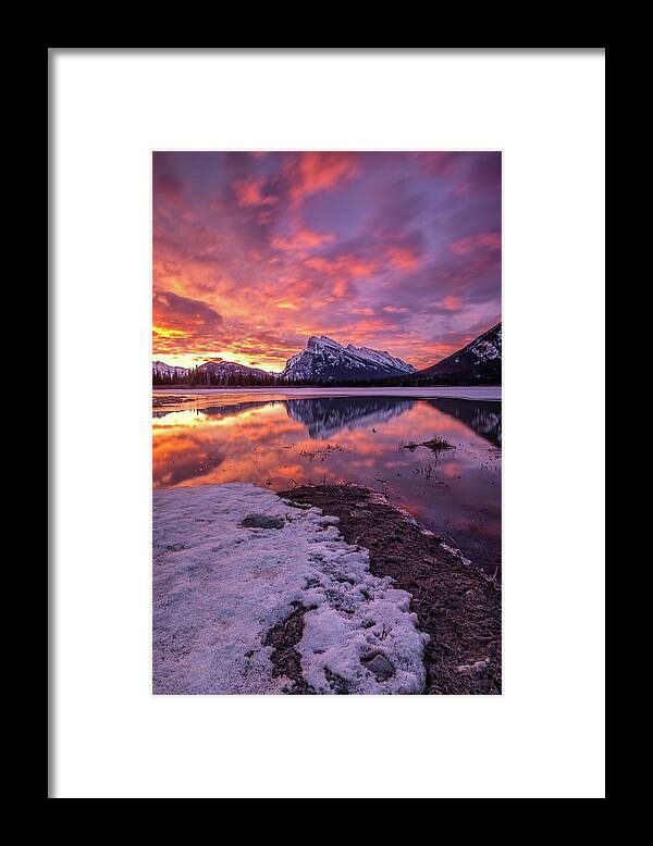 Alberta Framed Print featuring the photograph Vermillion Splendour by Celine Pollard