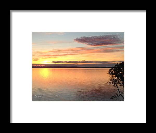 Sunset Framed Print featuring the photograph Vermont Sunset, Lake Champlain by Felipe Adan Lerma