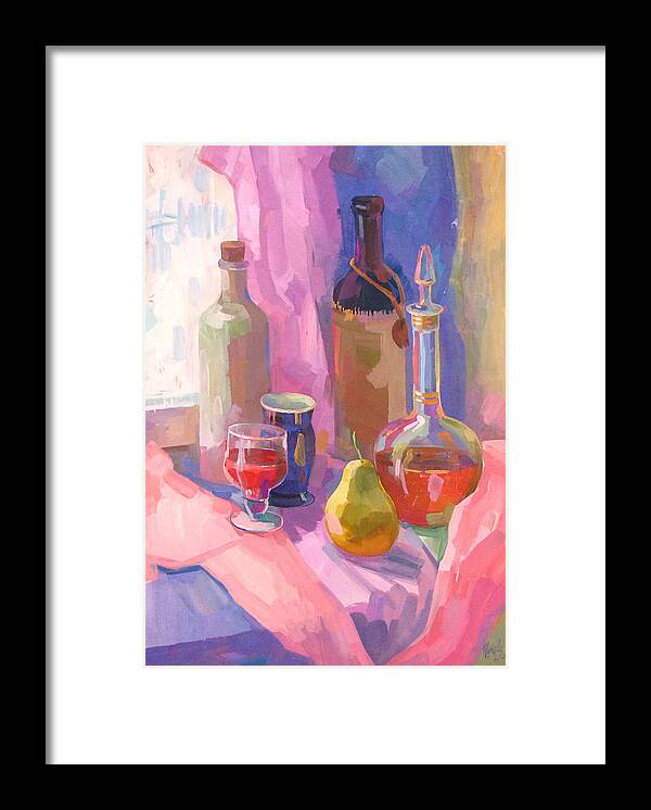 Gouache Framed Print featuring the painting Vertical Still Life by Juliya Zhukova