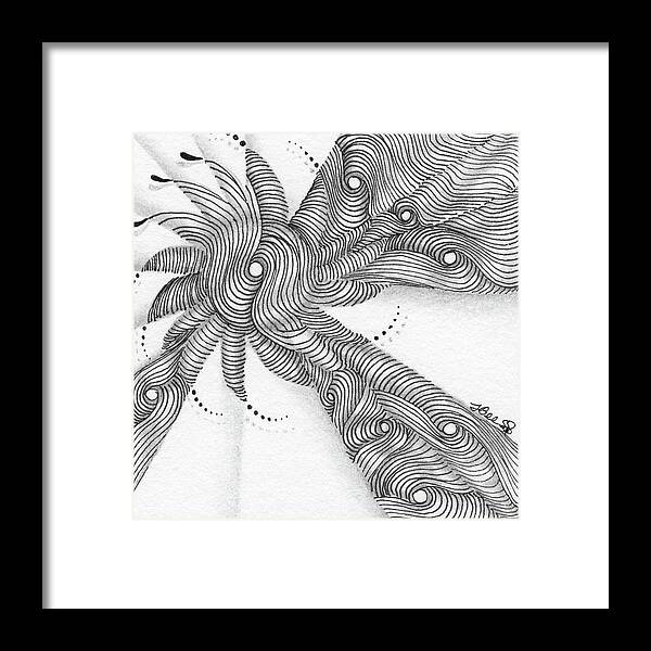 Zentangle Framed Print featuring the drawing Verve by Jan Steinle