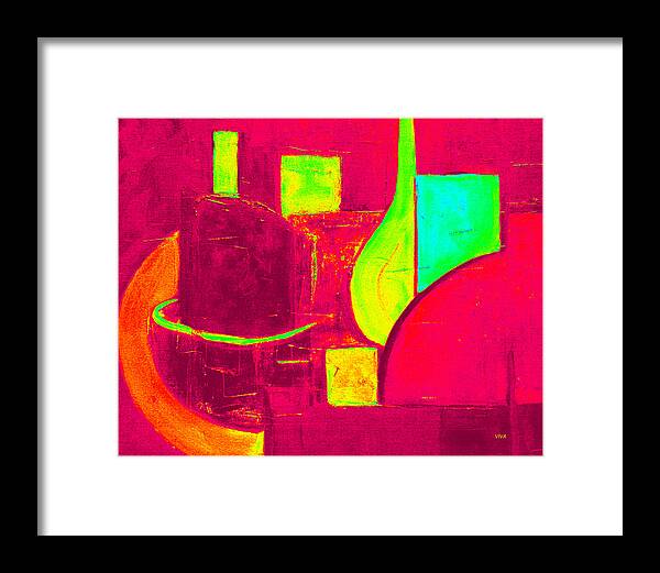 Viva Framed Print featuring the painting Vessels Very Colorful by VIVA Anderson