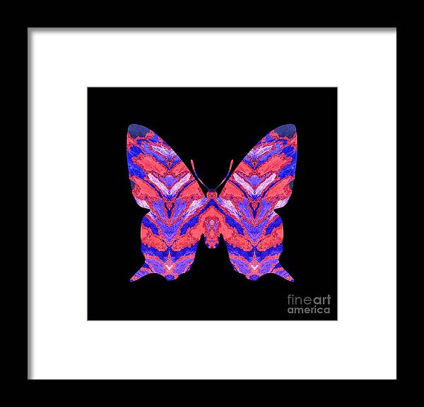 Butterfly Framed Print featuring the digital art Vibrant Butterfly by Rachel Hannah