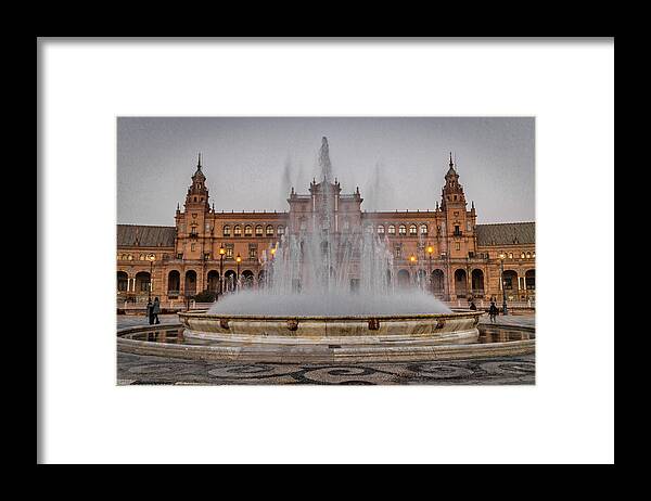 Europe Framed Print featuring the photograph Vicente Traver Fountain Plaza de Espana Sevilla by Adam Rainoff