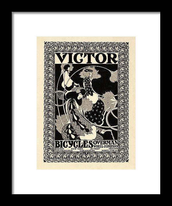 Antique Framed Print featuring the painting Victor Bicycles by Gary Grayson