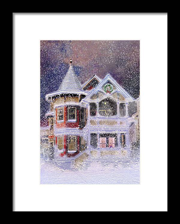 House Framed Print featuring the digital art Victorian Christmas by Steve Karol