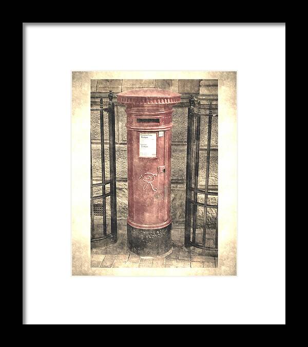 Post Box Framed Print featuring the photograph Victorian Red Post Box by Anthony Murphy