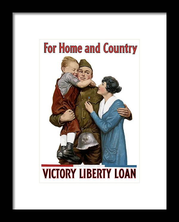 World War One Framed Print featuring the painting Victory Liberty Loan - World War One by War Is Hell Store