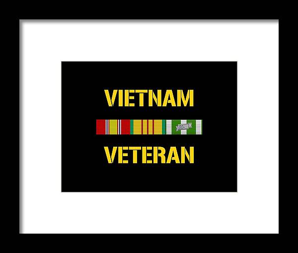 Vietnam Veteran Framed Print featuring the digital art Vietnam Veteran Ribbon Bar by War Is Hell Store