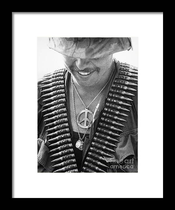 1970 Framed Print featuring the photograph Vietnam War - Soldier, 1970 by Granger