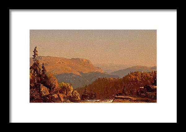 Sanford Robinson Gifford Framed Print featuring the painting View from above Kaaterskill Cove by Sanford Robinson Gifford