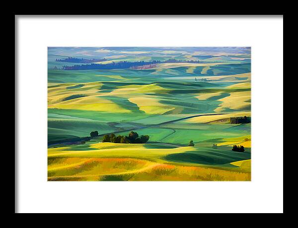 Agriculture Framed Print featuring the digital art View from Sunrise II by Jon Glaser