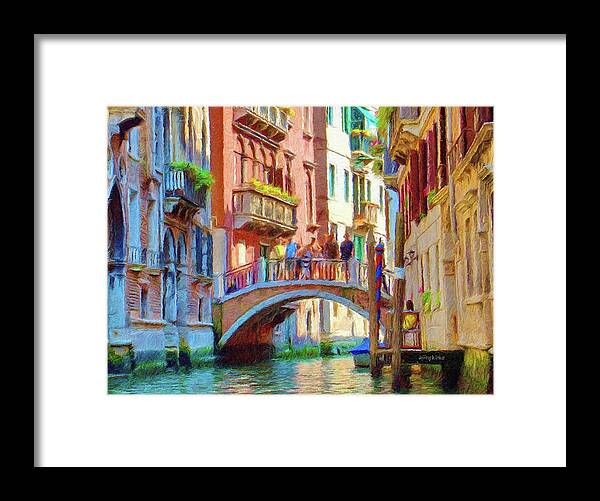 Architecture Framed Print featuring the painting View from the Canal by Jeffrey Kolker
