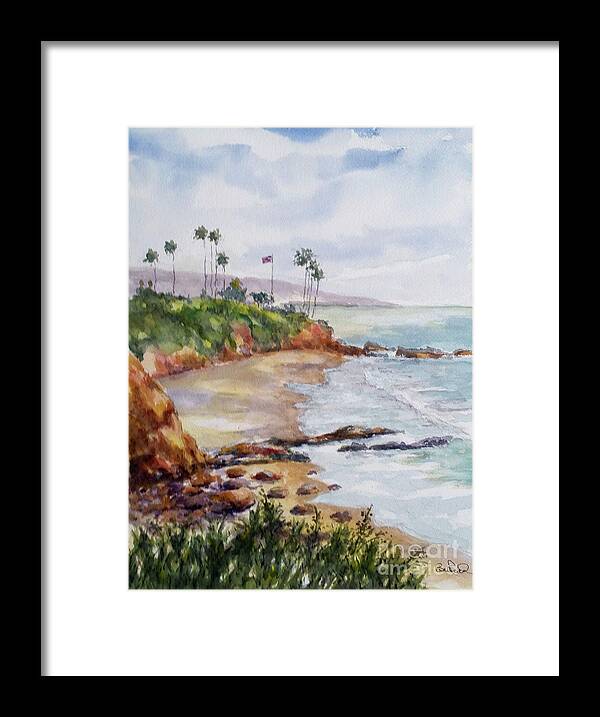 Landscape Framed Print featuring the painting View From The Cliff by William Reed