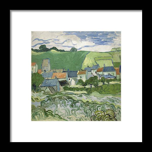Van Gogh Framed Print featuring the painting View of Auvers, from 1890 by Vincent van Gogh