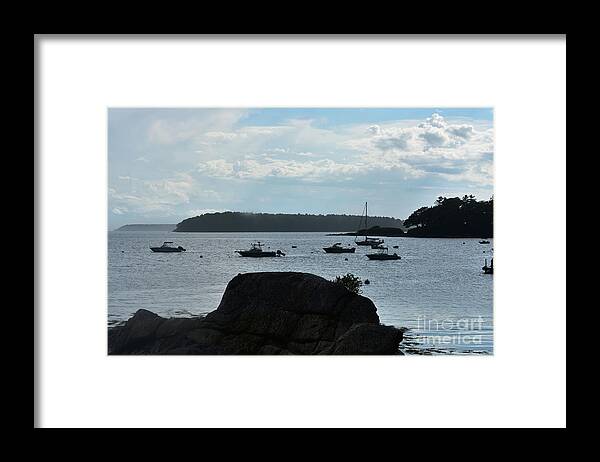 Bustin's Island Framed Print featuring the photograph View of Bustin's Island Harbor by DejaVu Designs