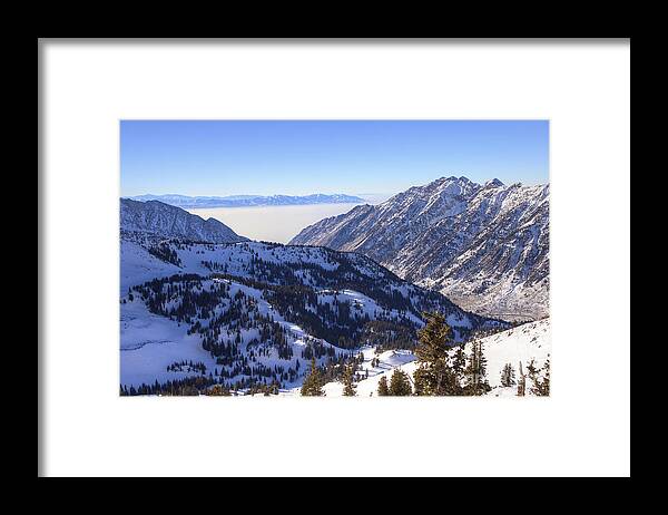 Snowbird Framed Print featuring the photograph View of Little Cottonwood Canyon from Hidden Peak by Spencer Baugh