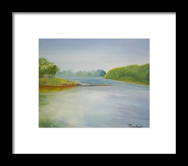 Delaware River Framed Print featuring the painting View of the Delaware by Sheila Mashaw