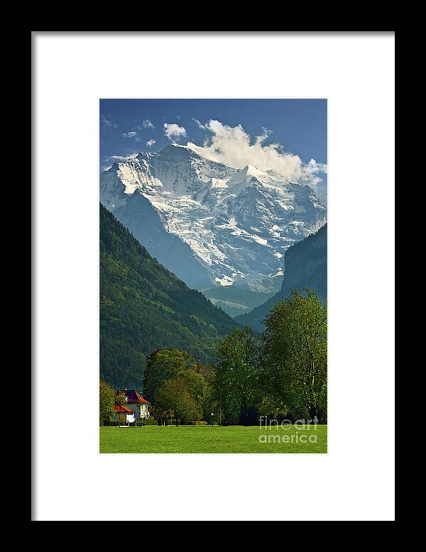 Switzerland Framed Print featuring the photograph View on the Jungfrau - Interlaken - Switzerland by Henk Meijer Photography