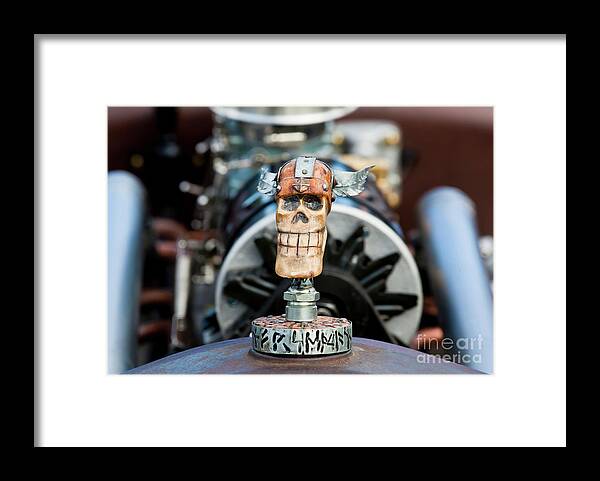Skull Framed Print featuring the photograph Viking Skull Hood Ornament by Chris Dutton