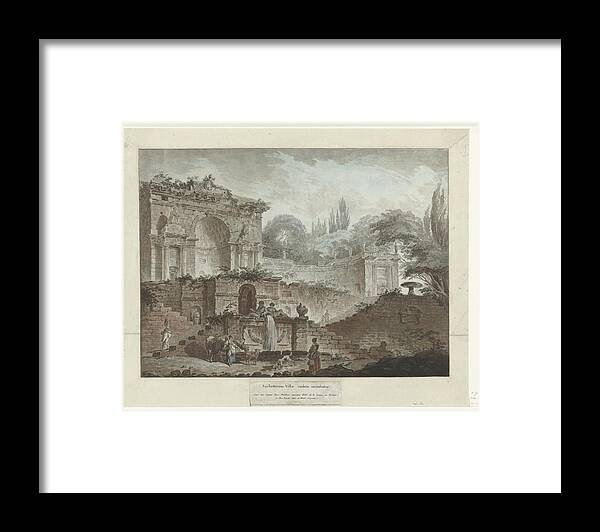 Villa Sacchetti Framed Print featuring the painting Villa Sacchetti, Jean Francois Janinet, 1778 by Celestial Images