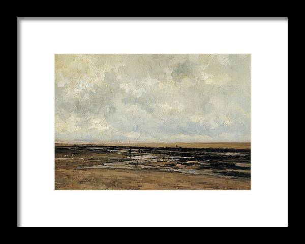Carlos De Haes Framed Print featuring the painting Villerville Beach by MotionAge Designs