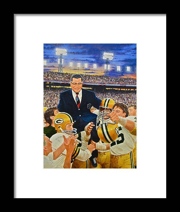 Acrylic Painting Framed Print featuring the painting Vince Lombardi by Cliff Spohn