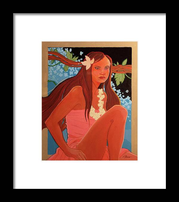 Colorful Framed Print featuring the painting Vines by Naro Naro