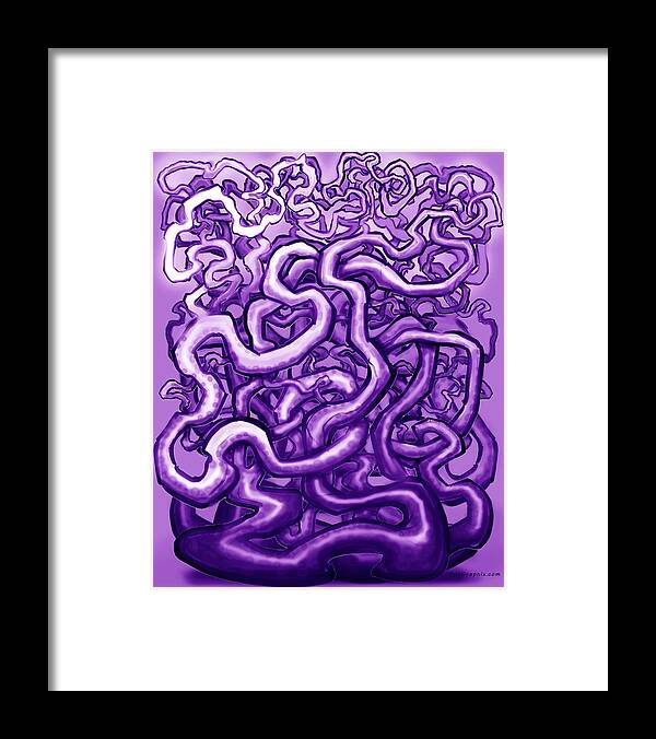 Vine Framed Print featuring the digital art Vines of Purple by Kevin Middleton
