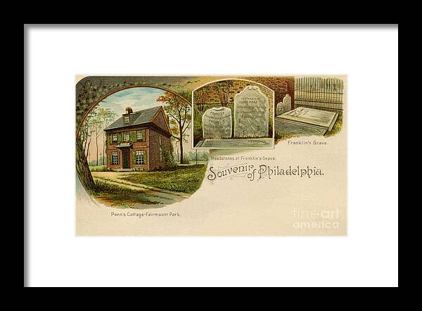 Philadelphia Framed Print featuring the digital art Vintage 1890s Souvenir of Philadelphia litho by Heidi De Leeuw