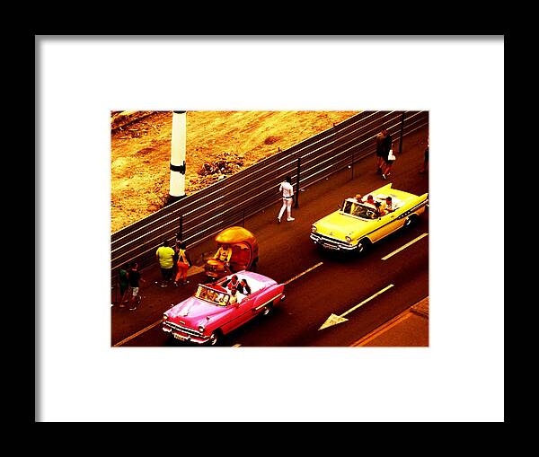 Havana Framed Print featuring the photograph Vintage American Cars in Havana by Funkpix Photo Hunter
