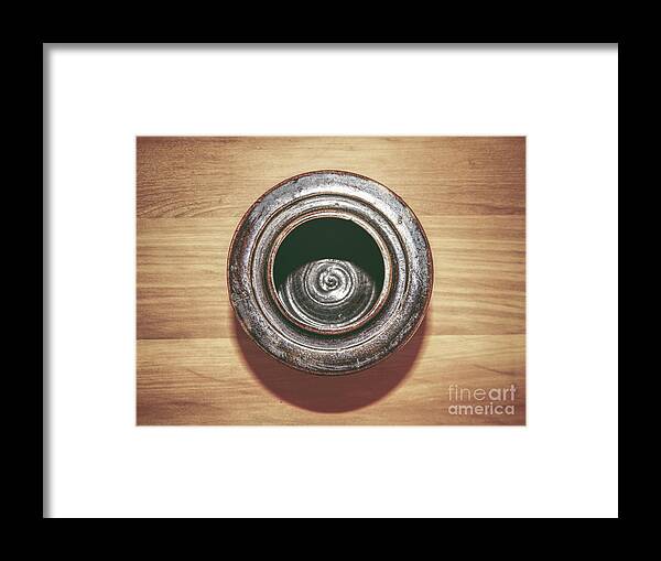 Ceramic Framed Print featuring the photograph Vintage Ceramic Container by Phil Perkins