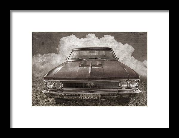 1962 Framed Print featuring the photograph Vintage Chevy Chevelle Super Sport in Sepia Western Tones by Debra and Dave Vanderlaan