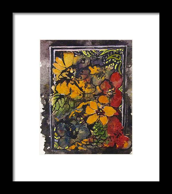  Framed Print featuring the painting Vintage Flowers by Melanie Stanton
