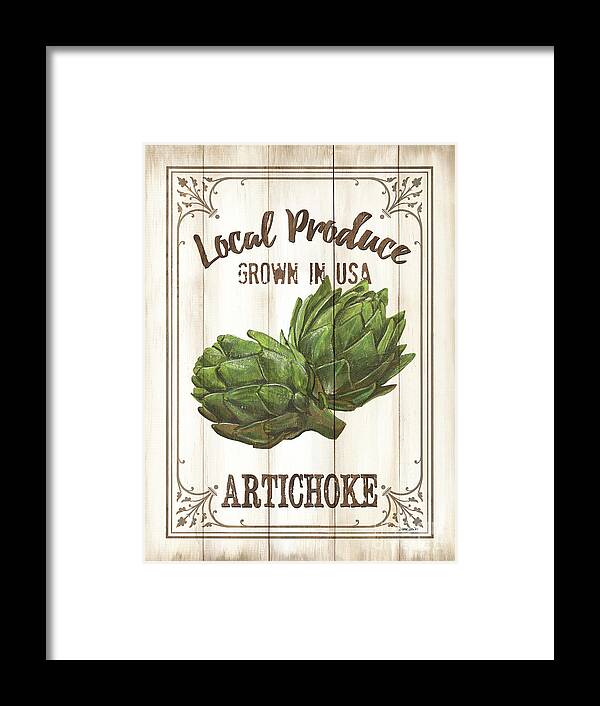 Artichoke Framed Print featuring the painting Vintage Fresh Vegetables 2 by Debbie DeWitt
