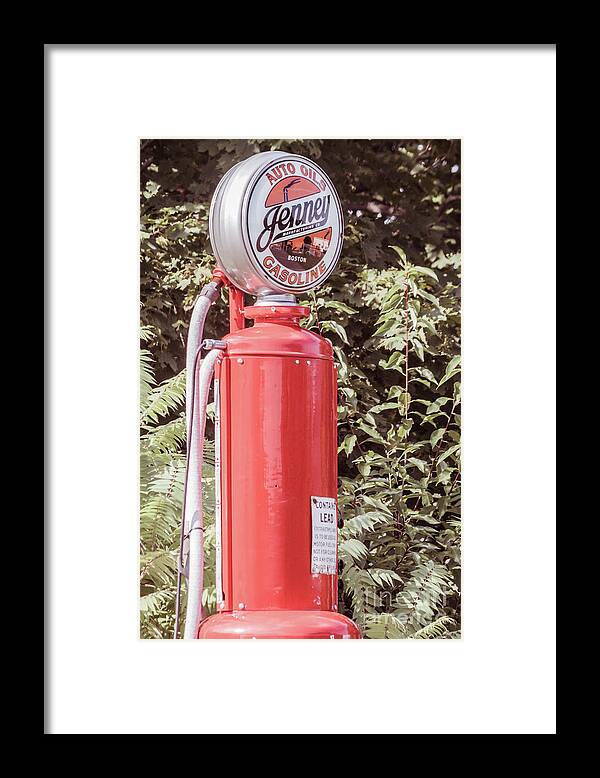 Vintage Framed Print featuring the photograph Vintage gasoline pump by Claudia M Photography