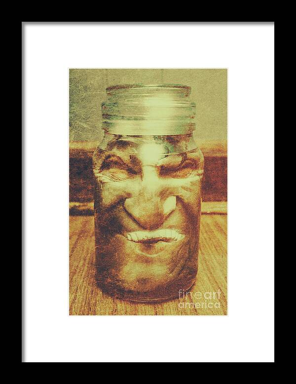 Jar Framed Print featuring the photograph Vintage halloween horror jar by Jorgo Photography