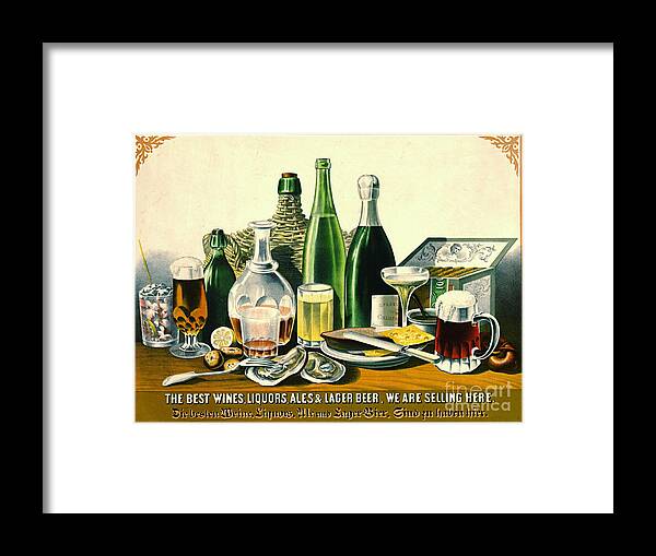 Vintage Liquor Ad 1871 Framed Print featuring the photograph Vintage Liquor Ad 1871 by Padre Art