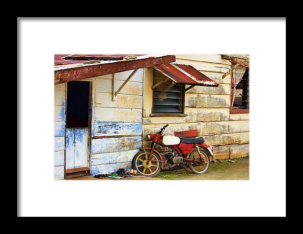 Motorcycle Framed Print featuring the photograph Vintage Motorbike by Nadia Sanowar