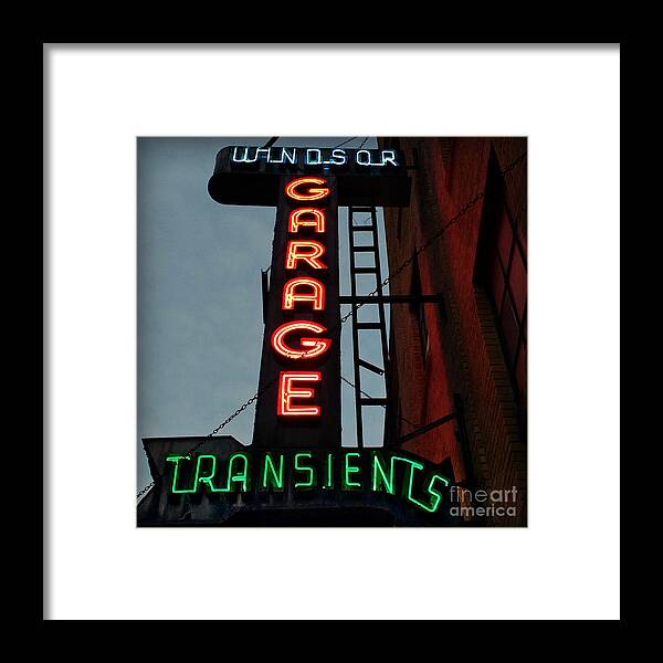 Garage Framed Print featuring the photograph Vintage Parking Garage Sign - New York City by Miriam Danar