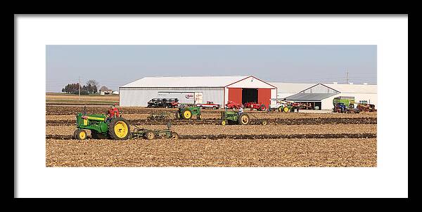 Vintage Framed Print featuring the photograph Vintage Plowing in Griswold Iowa by J Laughlin