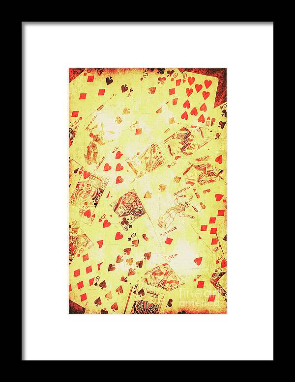 Wild West Framed Print featuring the photograph Vintage poker background by Jorgo Photography