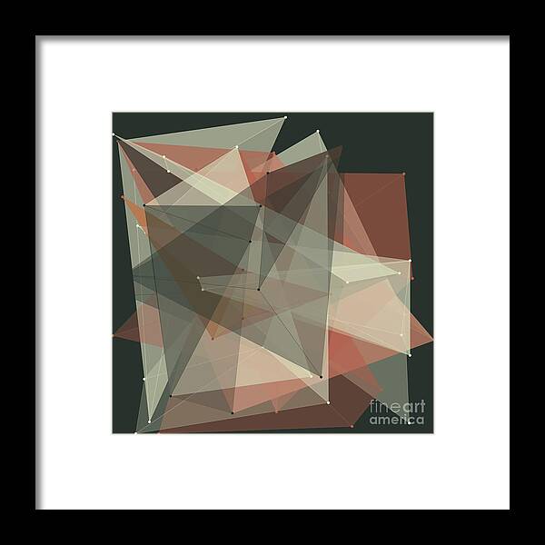 Abstract Framed Print featuring the digital art Vintage Polygon Pattern by Frank Ramspott