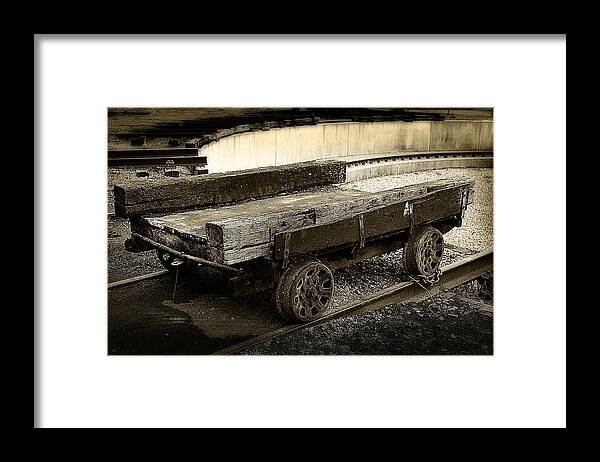 Train Framed Print featuring the photograph Vintage Rail Cart by Scott Hovind