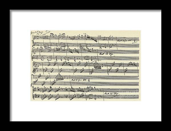 Mozart Framed Print featuring the drawing Vintage Score of The Magic Flute by Mozart by Wolfgang Amadeus Mozart