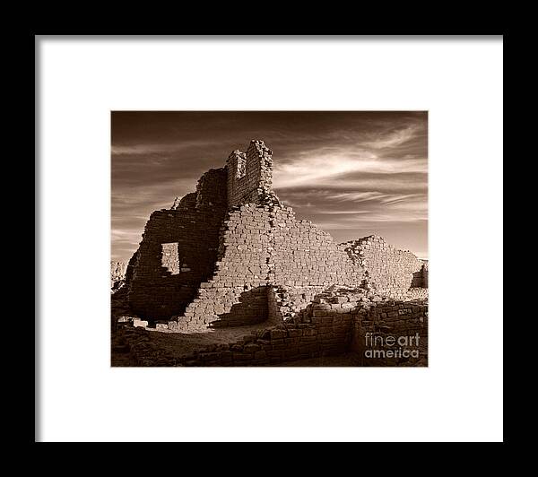 Landscape Framed Print featuring the photograph Vintage Sundown on Ruins by Royce Howland